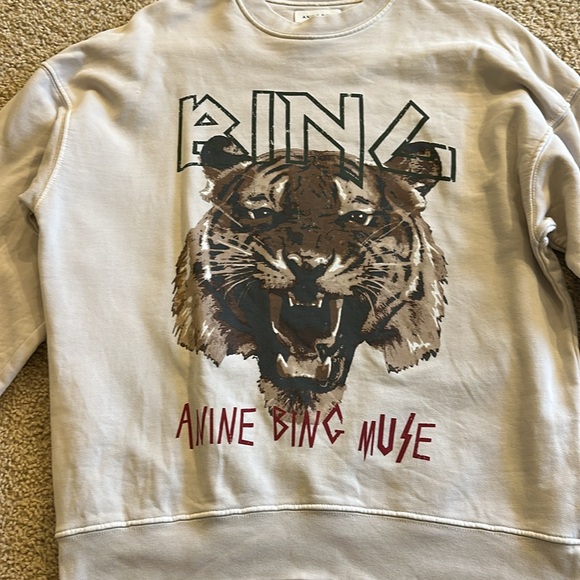 Anine Bing Cream Tiger Graphic Sweatshirt - Picture 2 of 6